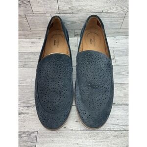Clarks Collection Shoes Womens Size 10 Suede Slip On Loafers‎ Comfort Perforated